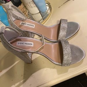 steve madden heels silver sparkle great condition gently used